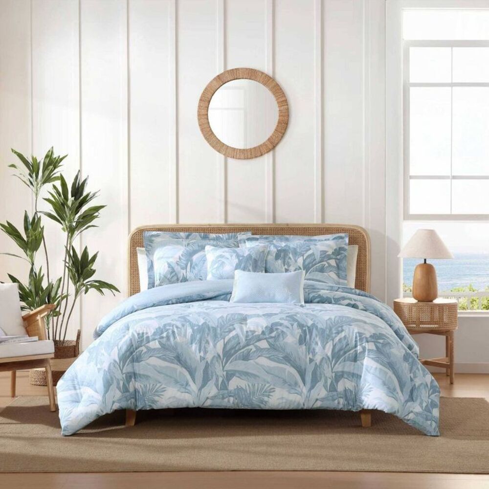Tommy Bahama 3pc Full/Queen Palm Serenity Comforter Bedding Set Blue